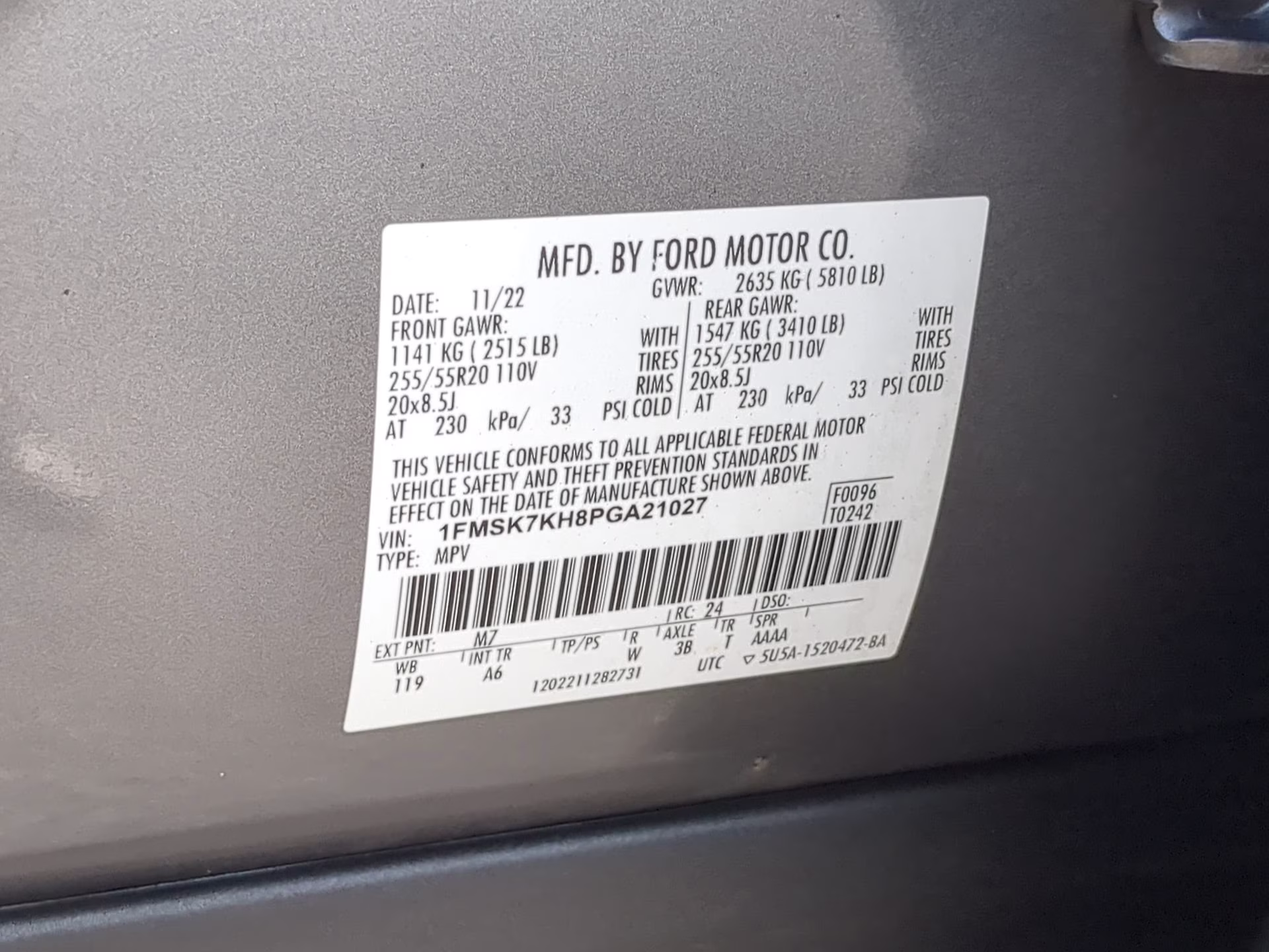 2023 Carbonized Gray Metallic Ford Explorer ST-Line RWD SUV