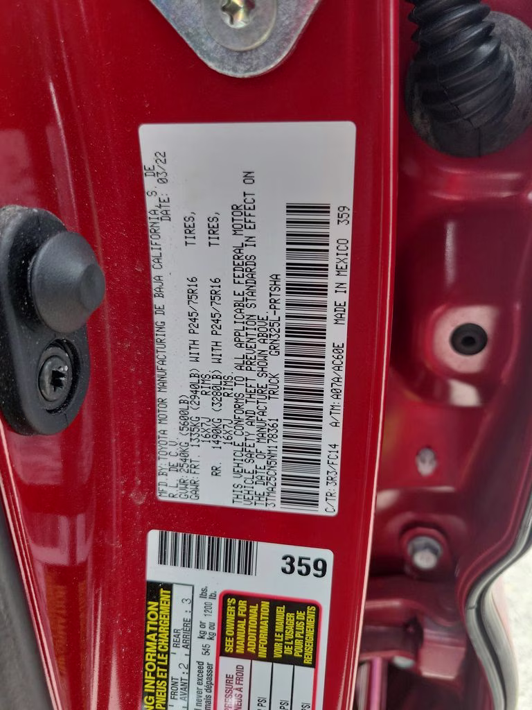 2022 Barcelona Red Metallic Toyota Tacoma SR5 RWD Truck