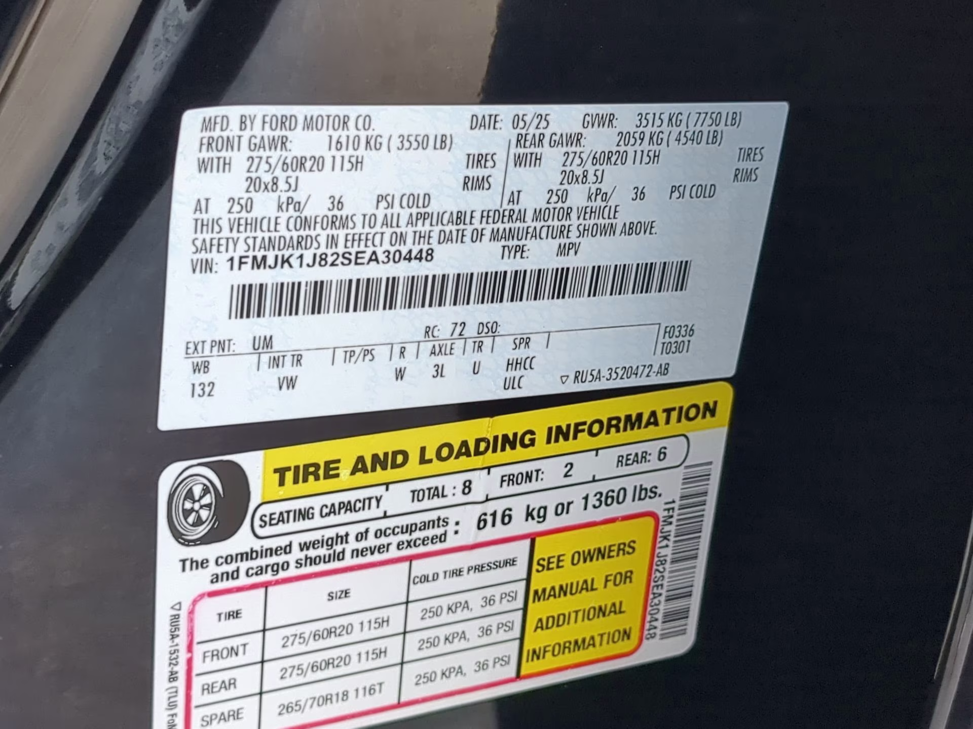 2025 Agate Black Metallic Ford Expedition Max Active 4X4 SUV