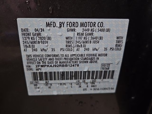 2024 Carbonized Gray Metallic Ford Edge SEL AWD SUV