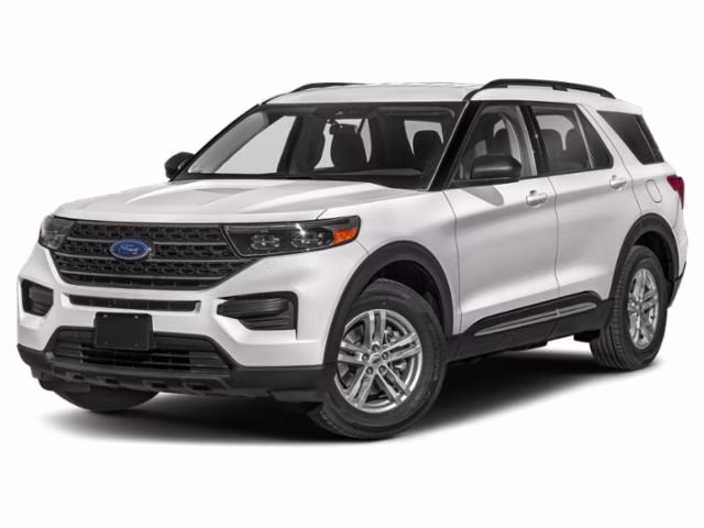 2023 Star White Metallic Tri-Coat Ford Explorer XLT 4X4 SUV