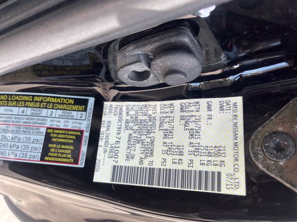 2015 Super Black Nissan Frontier S RWD Truck