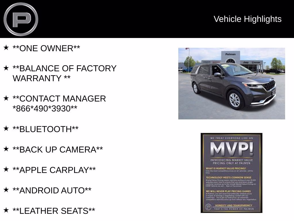 2024 Panthera Metal Kia Carnival LX FWD Van