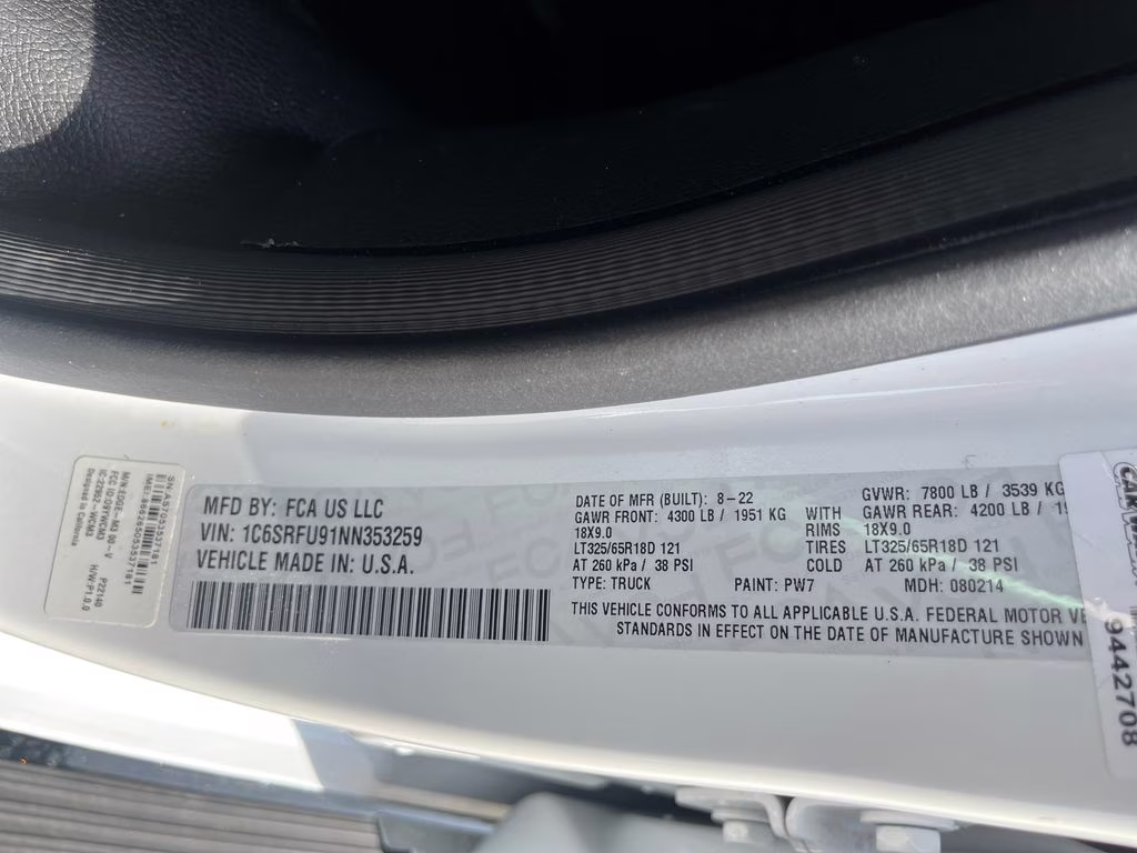 2022 Bright White Clearcoat Ram 1500 TRX 4X4 Truck