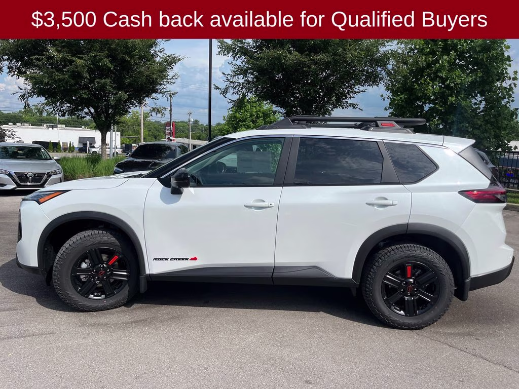 2026 Everest White Pearl Tricoat Nissan Rogue Rock Creek AWD SUV