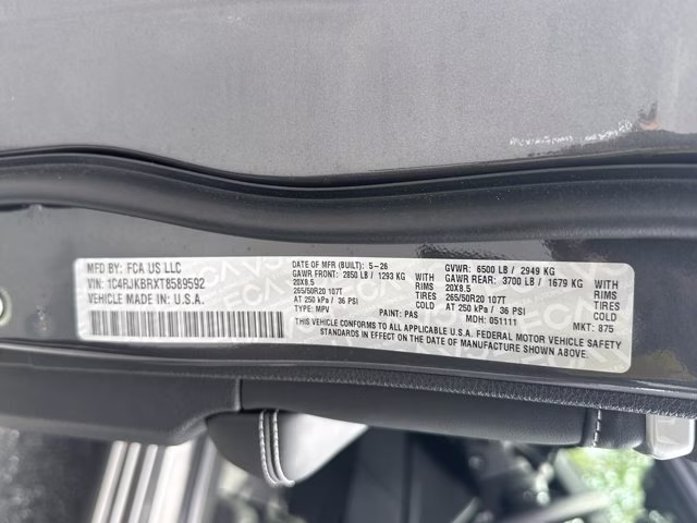 2026 Baltic Gray Metallic Clearcoat Jeep Grand Cherokee L Limited Reserve 4X4 SUV