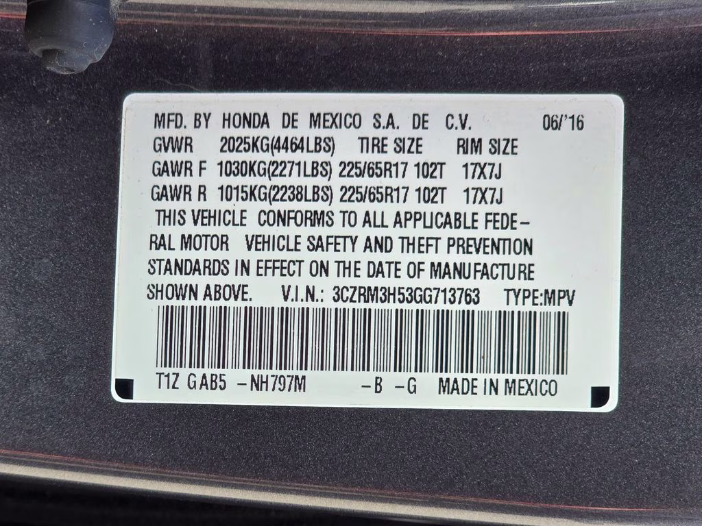 2016 Alabaster Silver Metallic Honda CR-V EX FWD SUV