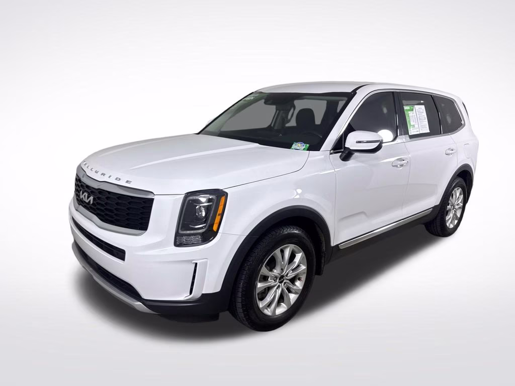 2022 Glacial White Pearl Kia Telluride LX FWD SUV