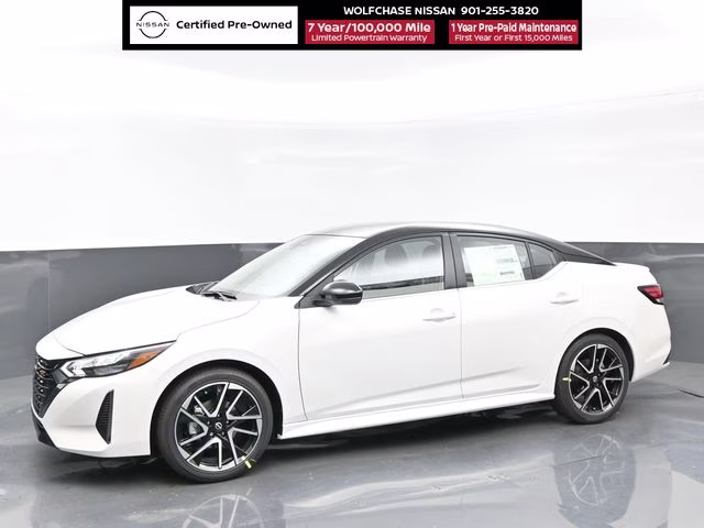 2025 Aspen White/Super Black Nissan Sentra SR FWD Sedan