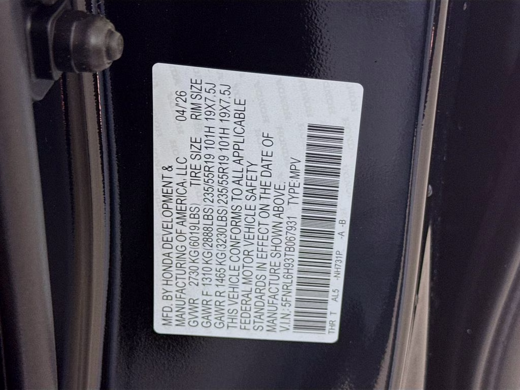 2026 Crystal Black Pearl Honda Odyssey Elite FWD Van