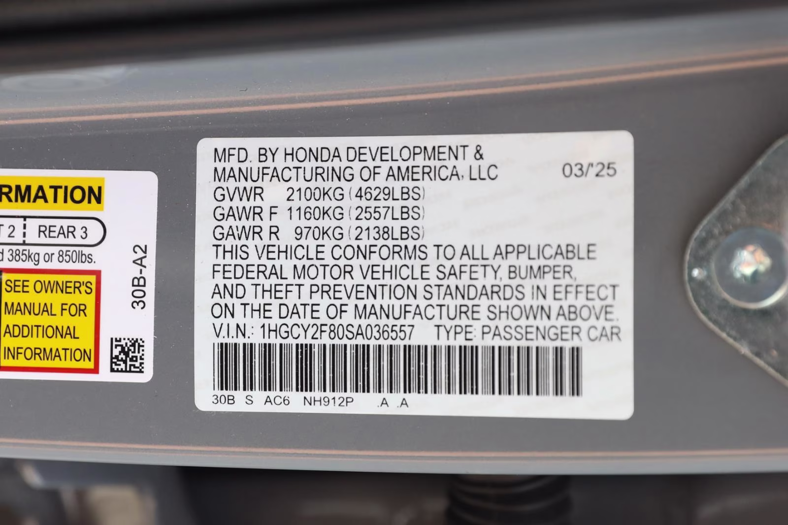2025 Urban Gray Pearl Honda Accord Hybrid Touring FWD Sedan