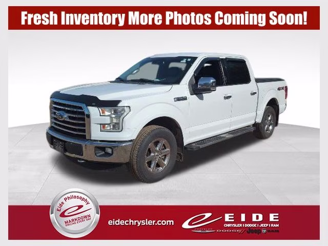 2015 White Platinum Metallic Tri-Coat Ford F-150 Lariat 4X4 Truck