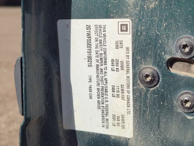 2000 Green Chevrolet Impala Base FWD Sedan