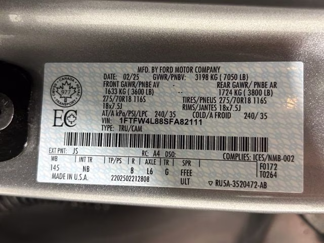 2025 Iconic Silver Metallic Ford F-150 Tremor 4X4 Truck