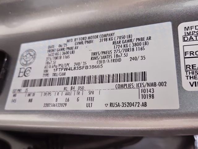 2025 Iconic Silver Metallic Ford F-150 Tremor 4X4 Truck