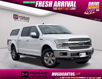 2019 White Platinum Clearcoat Metallic Ford F-150 Lariat 4X4 Truck