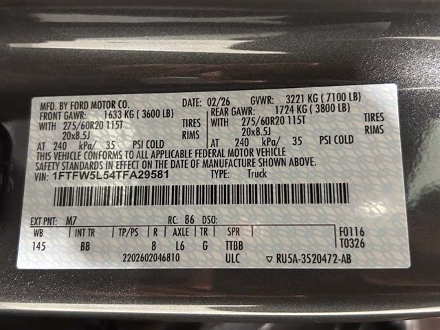 2026 Carbonized Gray Metallic Ford F-150 Lariat ROCKY RIDGE 4X4 Truck