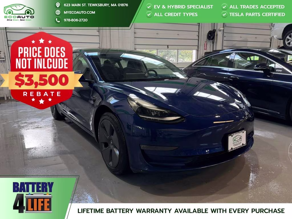 2022 Deep Blue Metallic Tesla Model 3 Long Range AWD Sedan