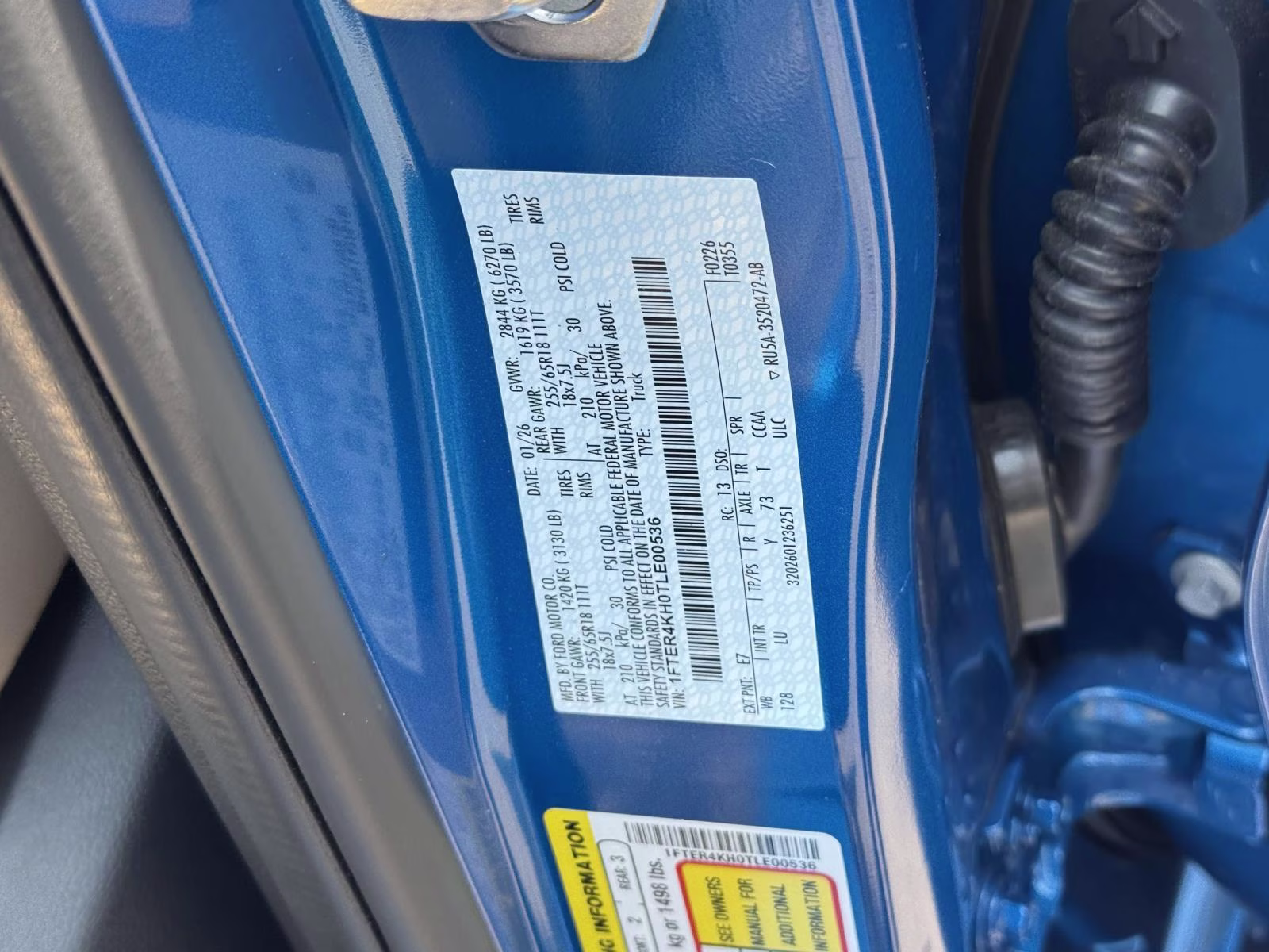 2026 Velocity Blue Metallic Ford Ranger LARIAT 4WD SuperCrew 5' Box 4X4 Truck