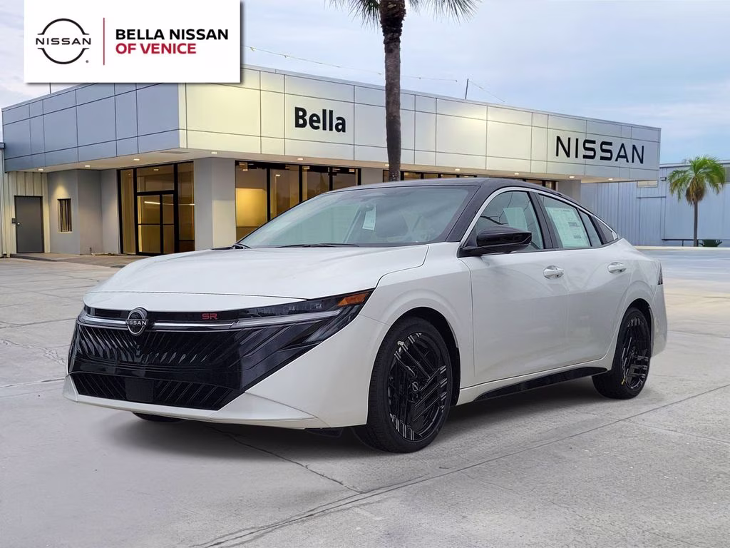 2026 Aspen White/Super Black Nissan Sentra SR FWD Sedan