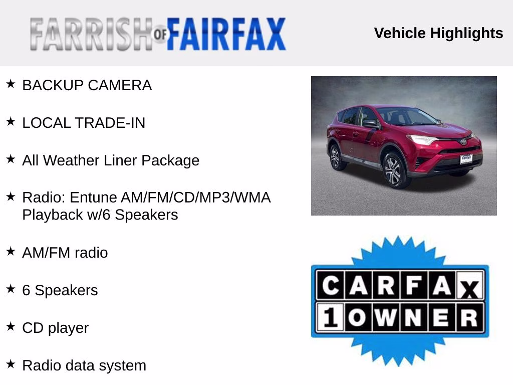2018 Burgundy Toyota RAV4 LE FWD SUV