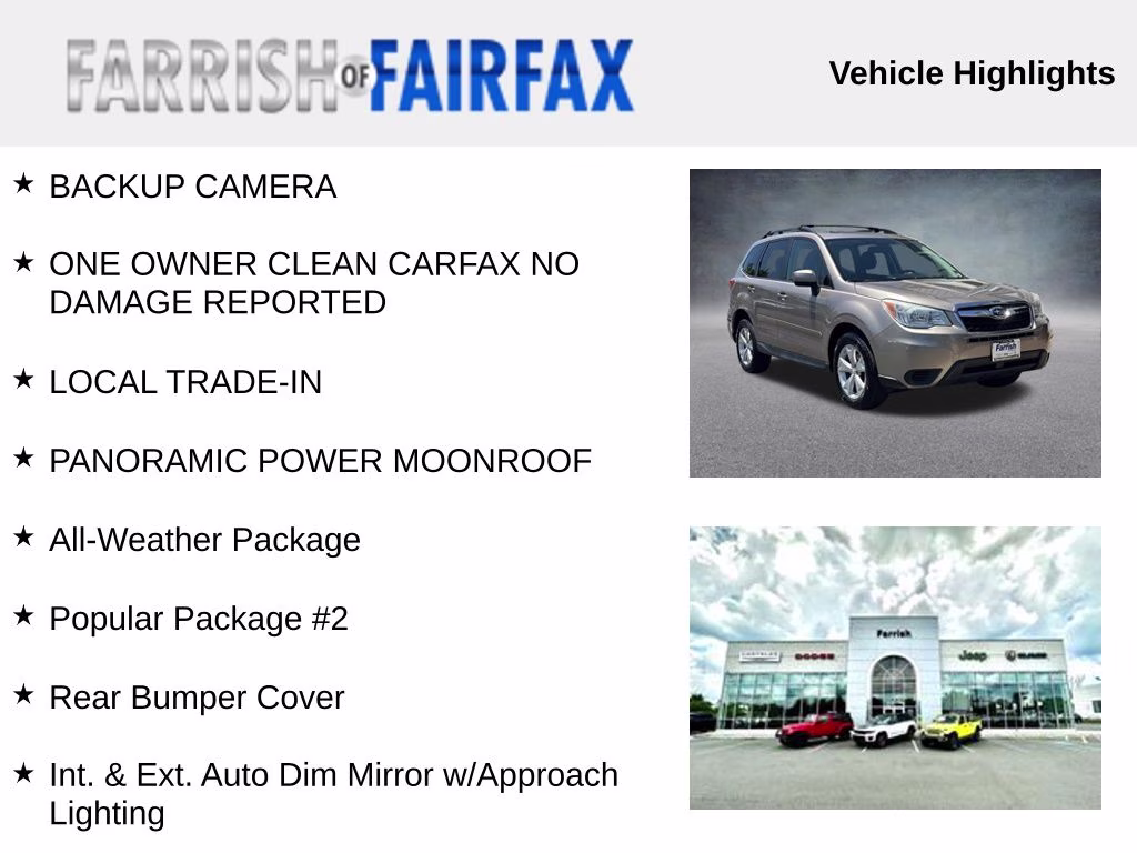 2015 Burnished Bronze Metallic Subaru Forester 2.5i Premium AWD SUV