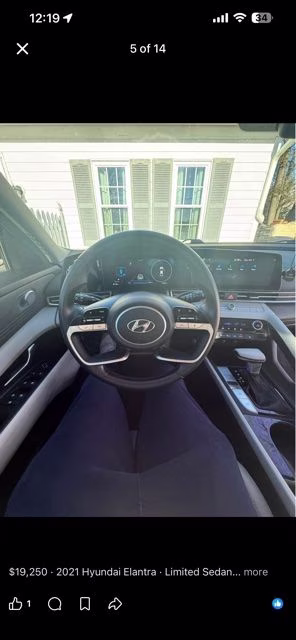 2021 Intense Blue Hyundai Elantra Limited FWD Sedan