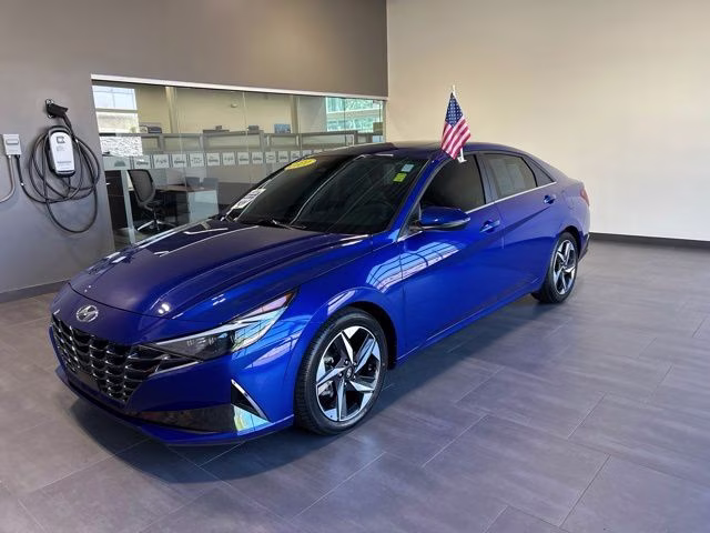 2021 Intense Blue Hyundai Elantra Limited FWD Sedan