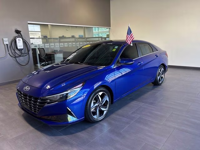 2021 Intense Blue Hyundai Elantra Limited FWD Sedan