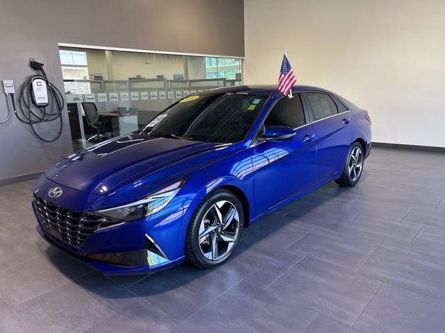2021 Intense Blue Hyundai Elantra Limited FWD Sedan