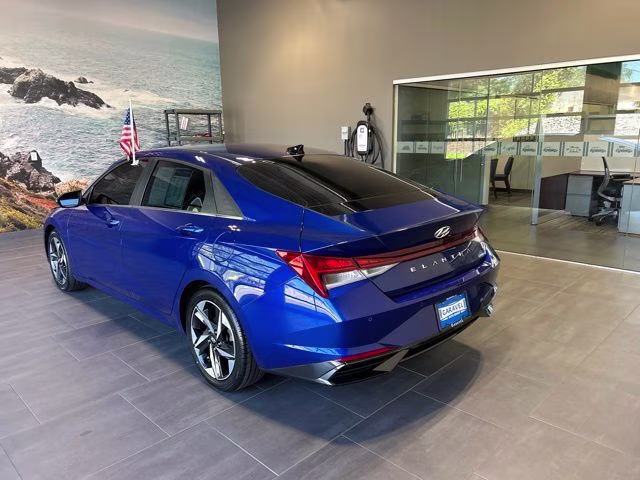 2021 Intense Blue Hyundai Elantra Limited FWD Sedan