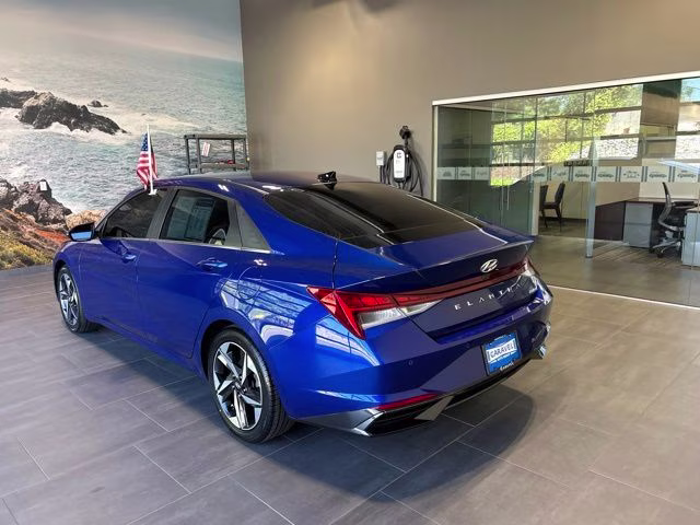 2021 Intense Blue Hyundai Elantra Limited FWD Sedan