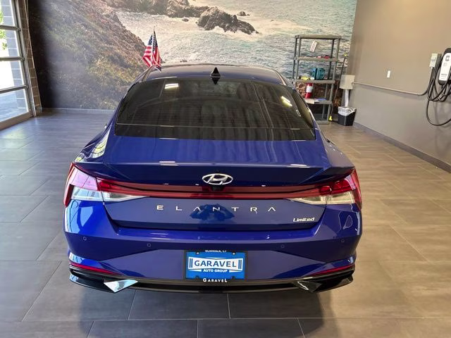 2021 Intense Blue Hyundai Elantra Limited FWD Sedan