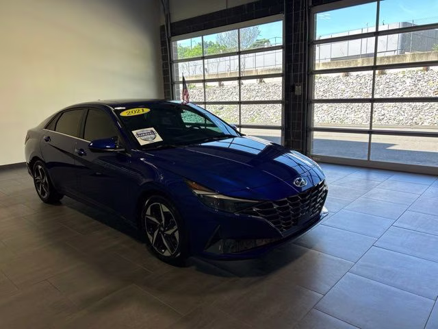 2021 Intense Blue Hyundai Elantra Limited FWD Sedan