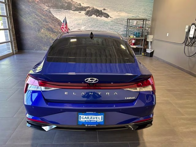 2021 Intense Blue Hyundai Elantra Limited FWD Sedan