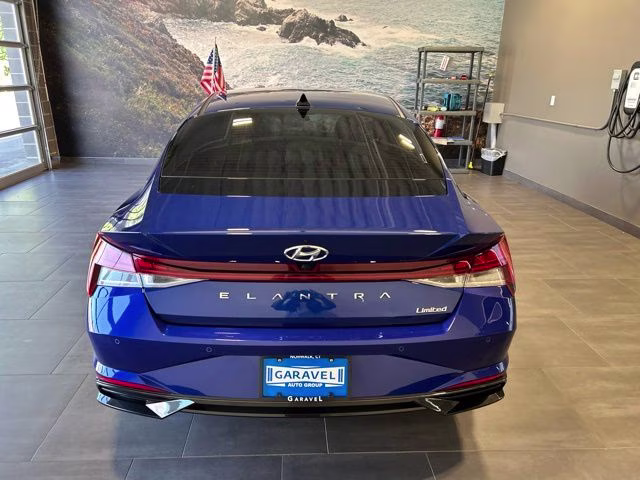 2021 Intense Blue Hyundai Elantra Limited FWD Sedan