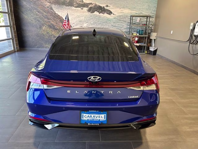 2021 Intense Blue Hyundai Elantra Limited FWD Sedan