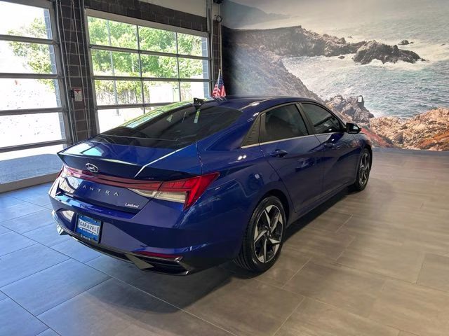 2021 Intense Blue Hyundai Elantra Limited FWD Sedan