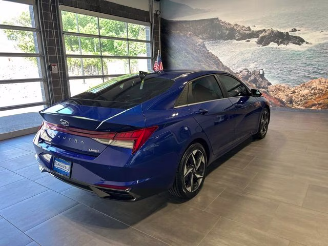 2021 Intense Blue Hyundai Elantra Limited FWD Sedan