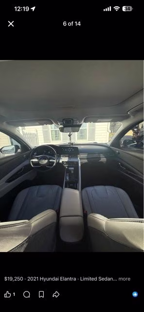 2021 Intense Blue Hyundai Elantra Limited FWD Sedan