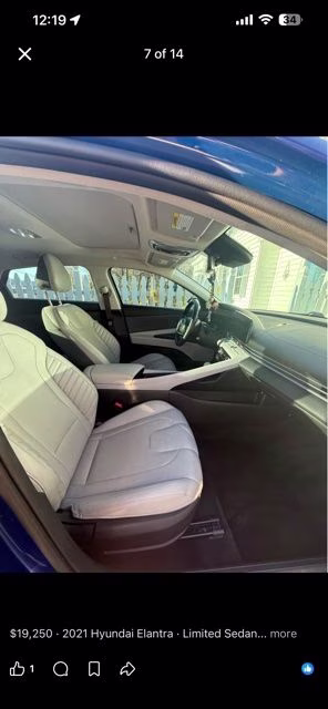 2021 Intense Blue Hyundai Elantra Limited FWD Sedan