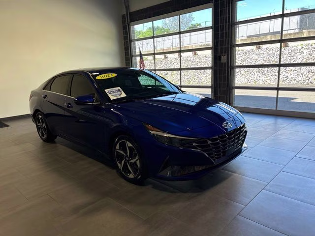 2021 Intense Blue Hyundai Elantra Limited FWD Sedan