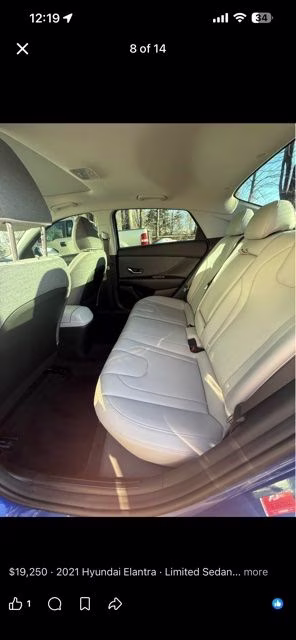 2021 Intense Blue Hyundai Elantra Limited FWD Sedan