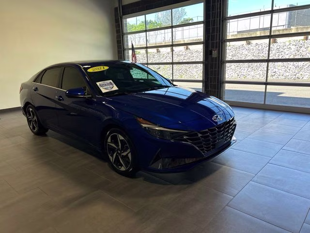 2021 Intense Blue Hyundai Elantra Limited FWD Sedan