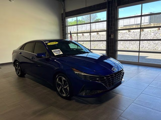 2021 Intense Blue Hyundai Elantra Limited FWD Sedan