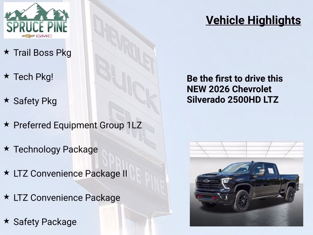 2026 Black Chevrolet Silverado 2500HD LTZ 4X4 Truck