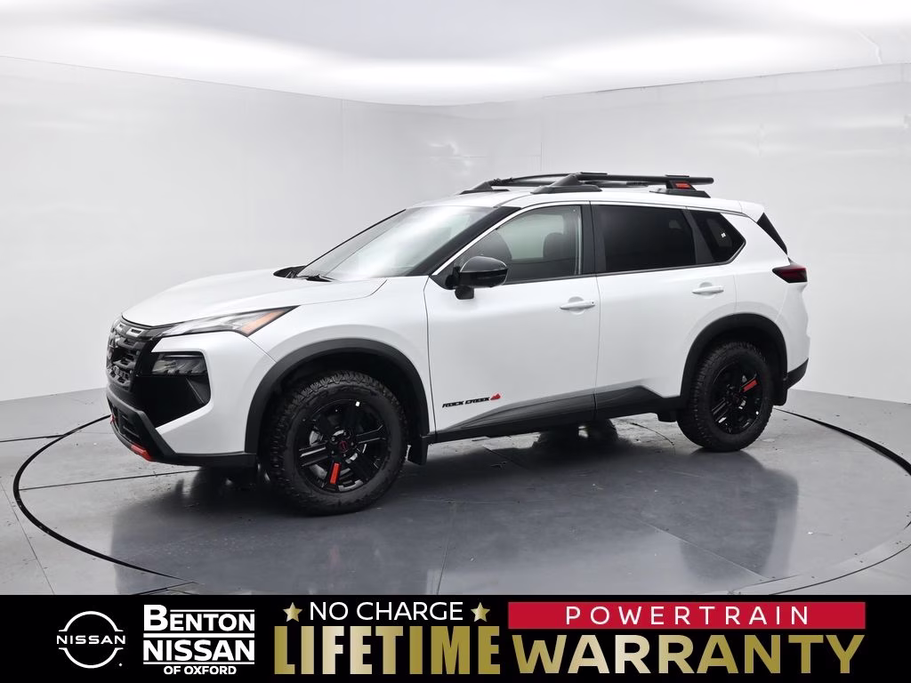 2026 Everest White Pearl Tricoat Nissan Rogue Rock Creek AWD SUV