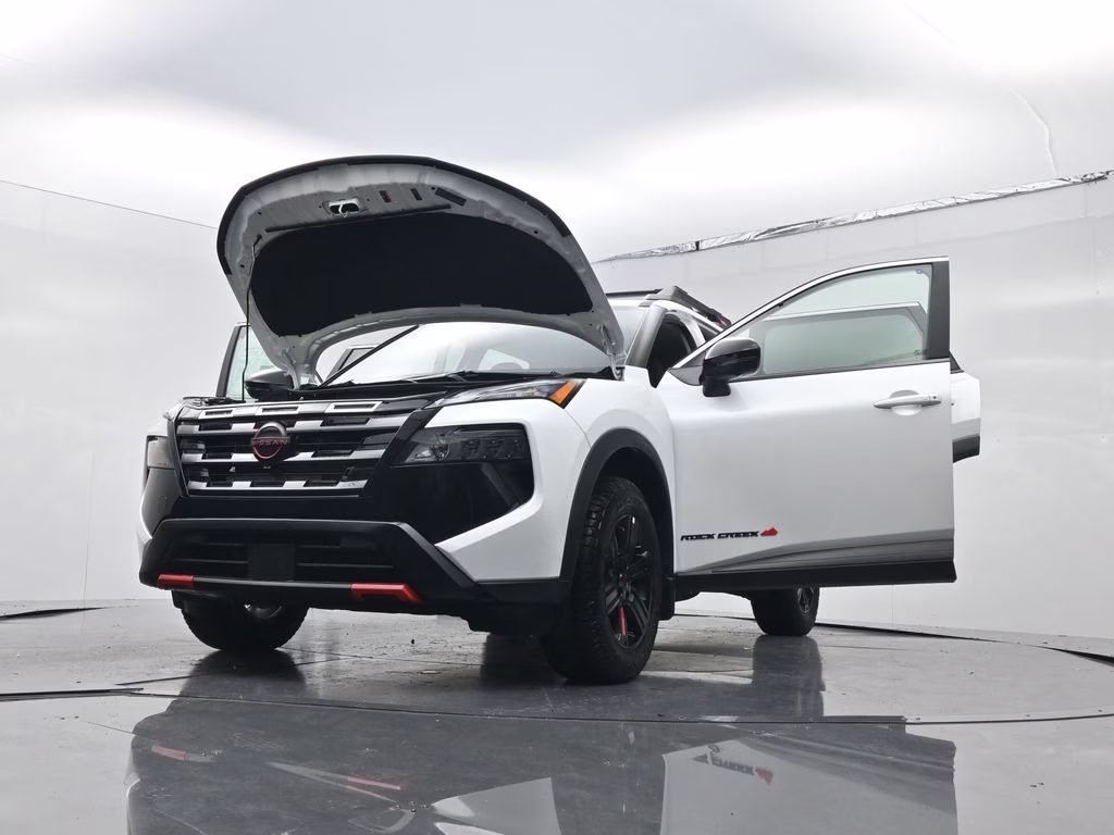 2026 Everest White Pearl Tricoat Nissan Rogue Rock Creek AWD SUV