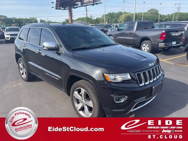 2015 Brilliant Black Crystal Pearlcoat Jeep Grand Cherokee Overland 4X4 SUV