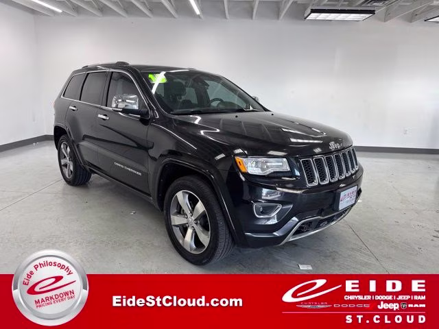 2015 Brilliant Black Crystal Pearlcoat Jeep Grand Cherokee Overland 4X4 SUV